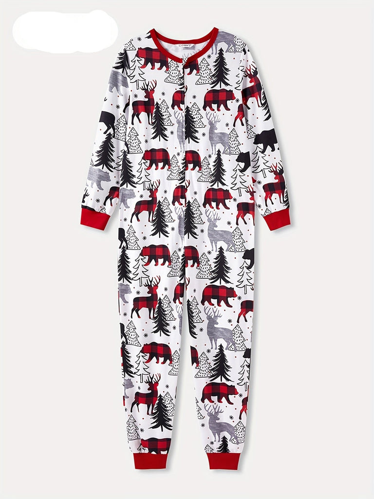 White and red reindeer onesie for the holidays