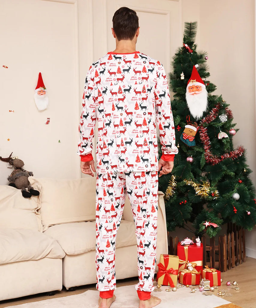 Family pyjama set with festive forest design