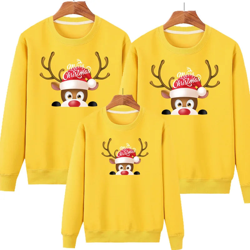 Reindeer Kids Yellow Christmas Jumper