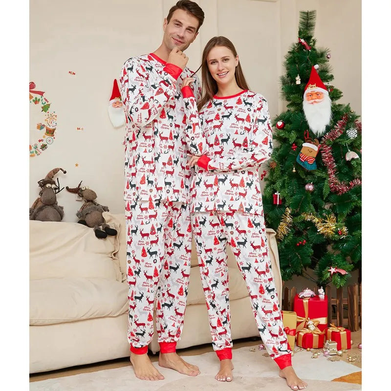 Matching family Christmas white sleep attire