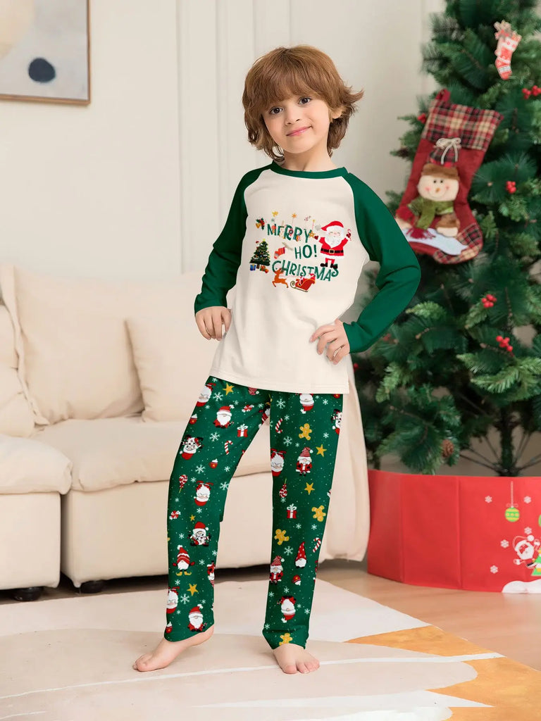 Holiday green Santa pyjama set for the entire family