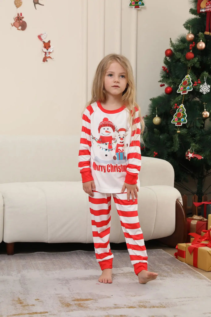 Fun red and white snowman pyjamas for Christmas