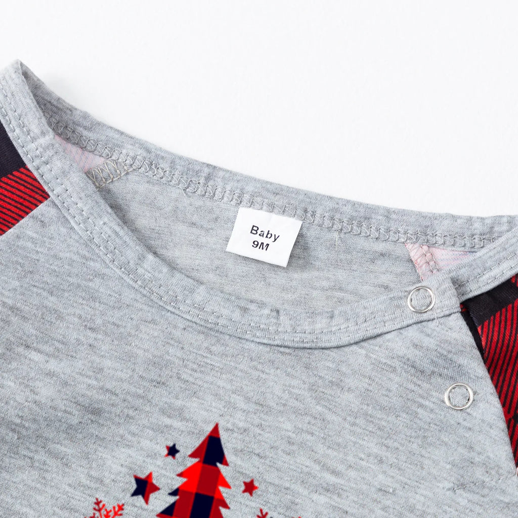 Fun plaid pyjamas with festive tree for holiday nights