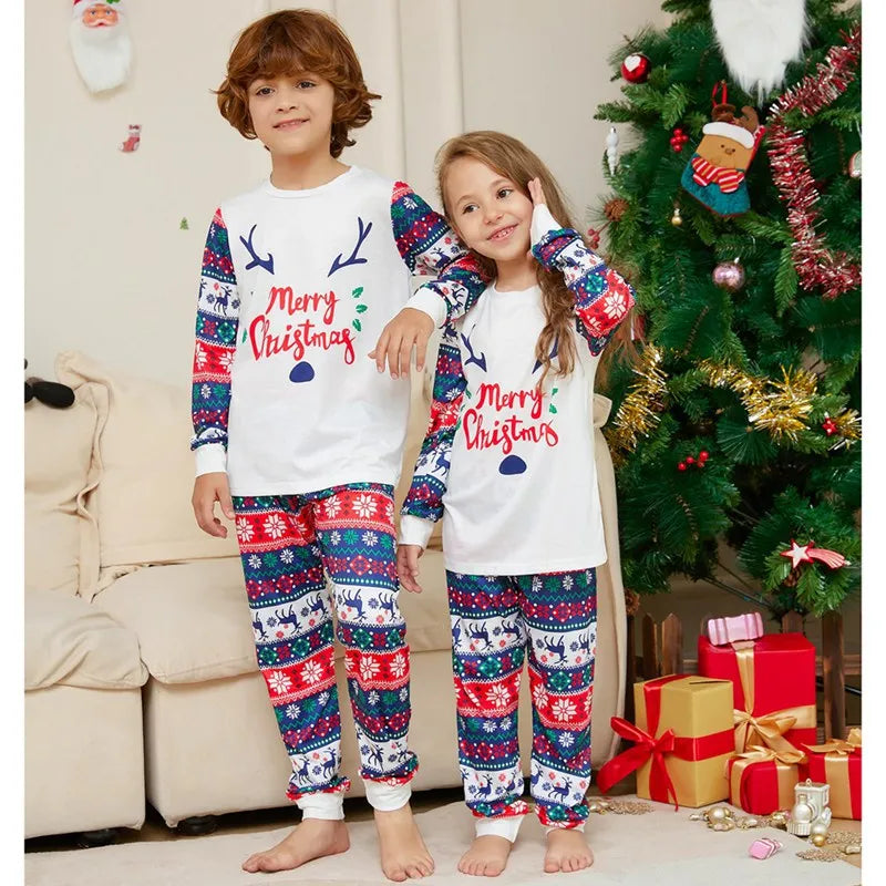 Fun family Christmas white costume sleepwear