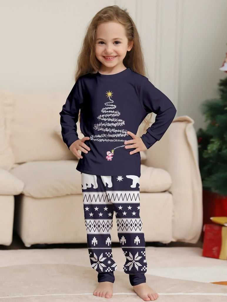 Fun navy Christmas pyjamas for family gatherings