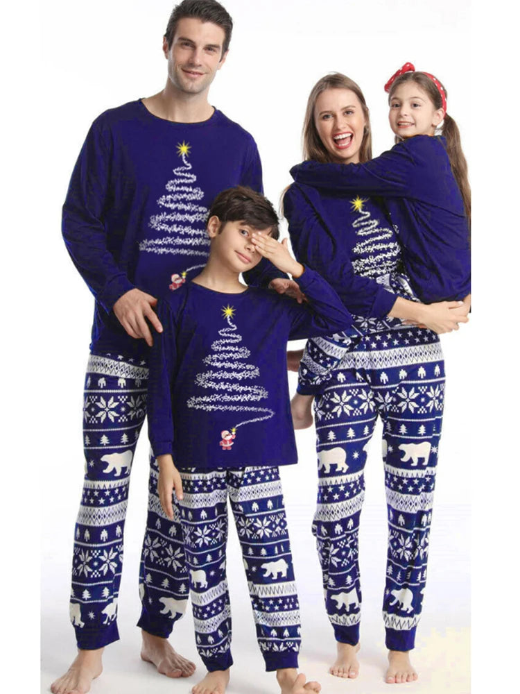 Warm and cozy family moments in holiday PJs