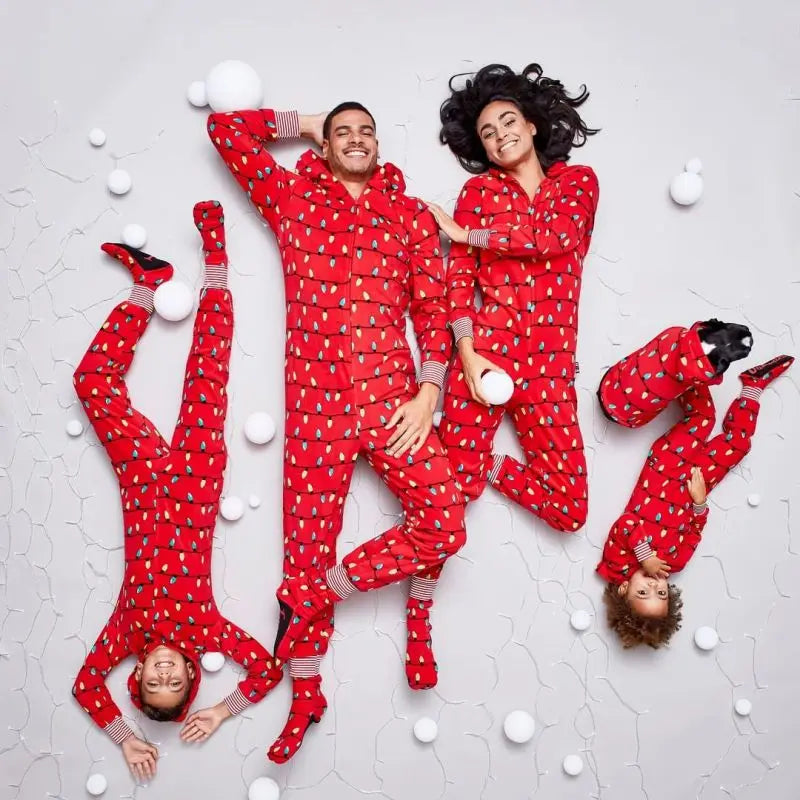 Cozy family Christmas red jammies