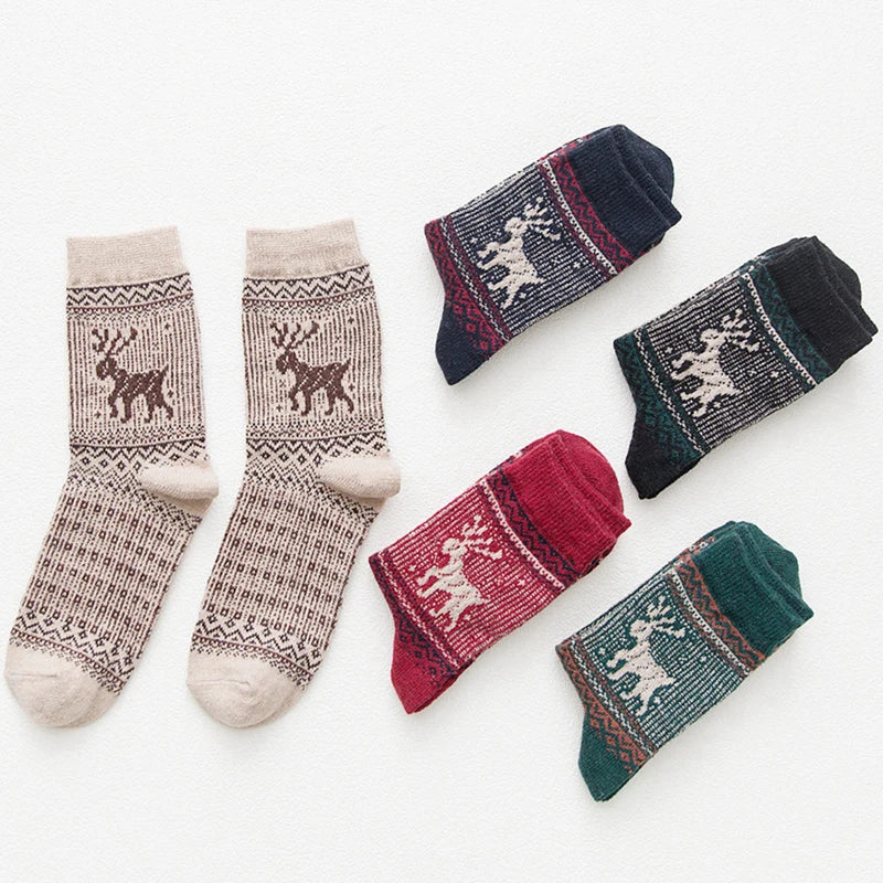 5 Pairs Christmas Deer Sock