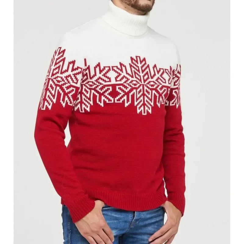 Festive jumper for men with a matching snowflake design