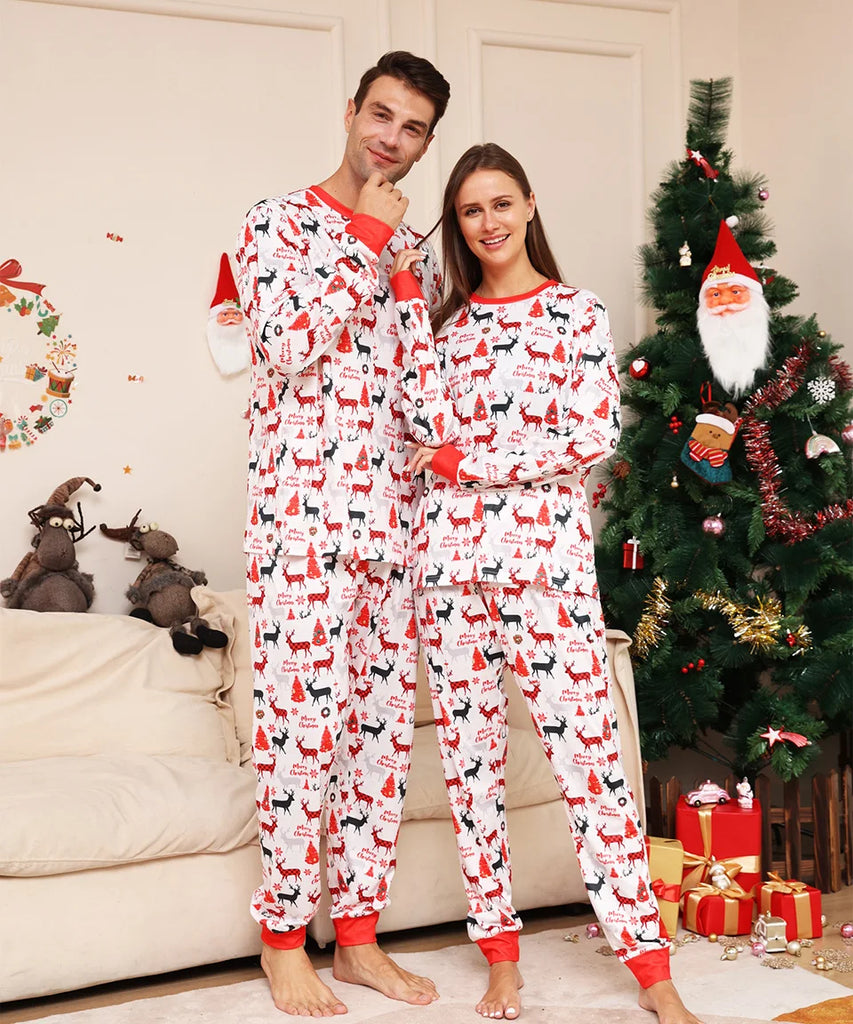 Comfortable Christmas forest pyjamas for family time