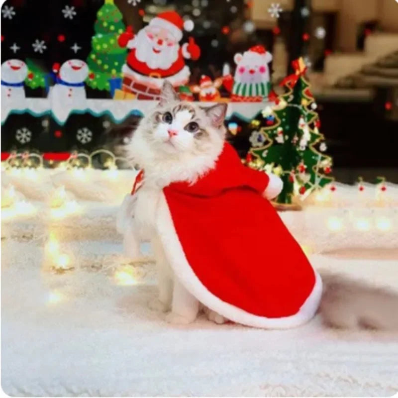 Cat Red Christmas Cloak Costume